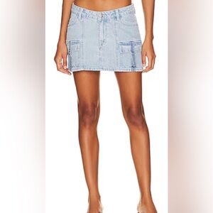 New Mckenna Cargo V Waist Denim Mini Skirt - Camino LOVERS AND FRIENDS -25